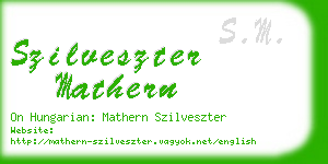 szilveszter mathern business card